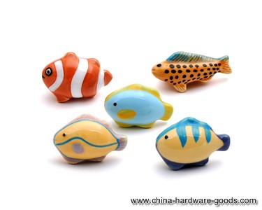 10pcs fish series ceramic children room cabinet pull handle special for kids/ kids room bedstand knobs