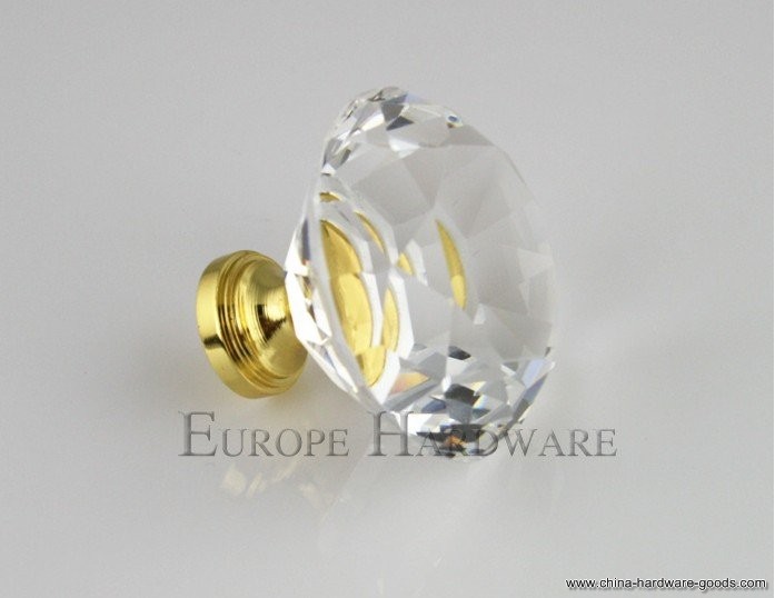 d38mmxh32mm golden base crystal furniture cabinet knob - Click Image to Close