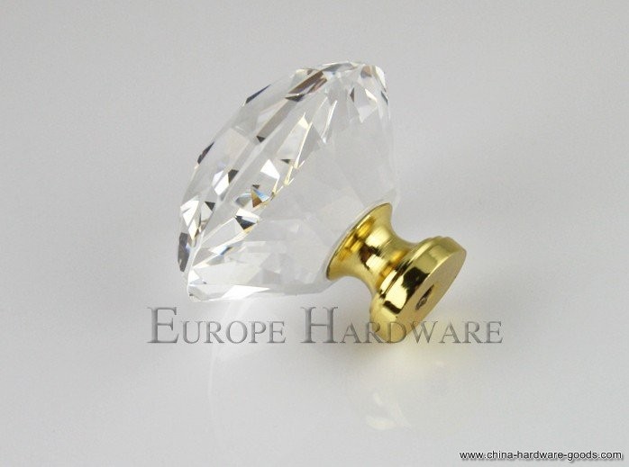 d38mmxh32mm golden base crystal furniture cabinet knob - Click Image to Close