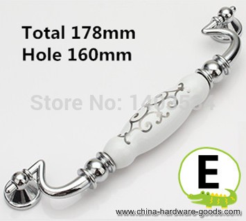 2pcs 160mm zinc alloy ceramic handle cabinet handle drawer handle silver color