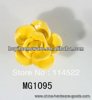 new design handmade flower ceramic knobs handles cabinet pull kitchen cupboard knob kids drawer knobs mg1095