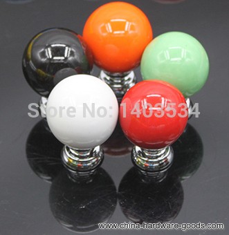 5pcs 27mm round pastel coloured ceramic cabinet cupboard drawer knob pull handle 5 colors for choose