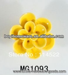 new design handmade flower ceramic knobs handles cabinet pull kitchen cupboard knob kids drawer knobs mg1093