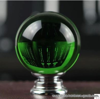 furniture decoration k9 green crystal handle,smooth ball ,single-hole knobs,cabinets, wardrobes,drawers,bar,diameter 4pcs