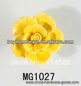 new design hand made rose flower ceramic knobs handles cabinet pull kitchen cupboard knob kids drawer knobs mg1027