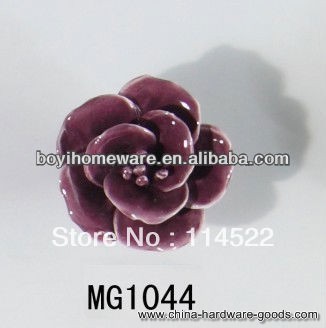 new design hand made rose flower ceramic knobs handles cabinet pull kitchen cupboard knob kids drawer knobs mg1044