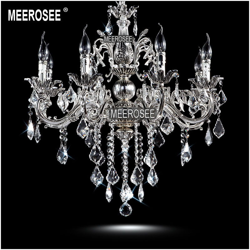 classic 8 arms crystal chandelier candle lighting fixture golden or silver lustre crystal lamp md8861 l8 d700mm h660mm