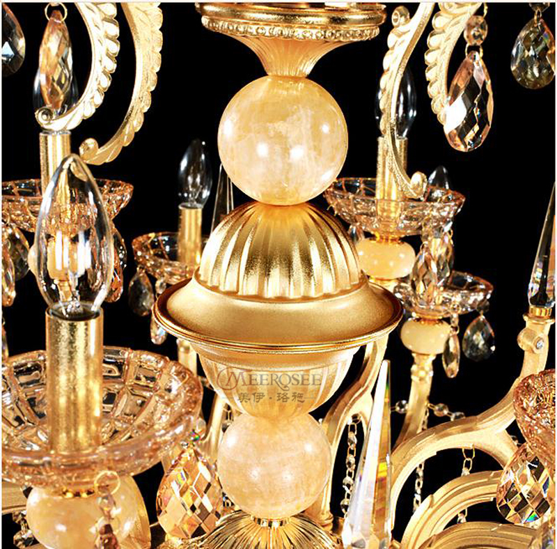 classic crystal chandelier light gold color crystal lighting with 18 arms md143002-l12+6 d1000mm h900mm
