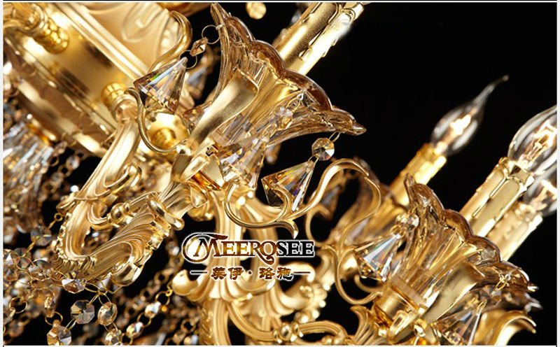 classic luxurious gold crystal chandelier lighting large crystal lustre hanging lamp for foyer md8713 d840mm h820mm