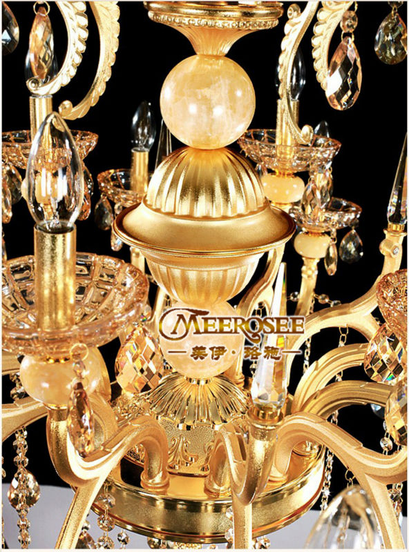 european style gold crystal candle lamp chandeliers lighting fixtures with 18 light