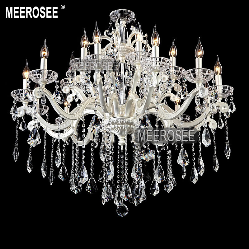 large 18 arms silver crystal chandelier lighting big size crystal lustre hanging lamp with top k9 crystal md2152 d940mm h850mm