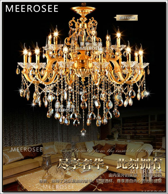 metal crystal chandelier lamp / light / lighting fixture gold color for el, lobby, foyer, villa