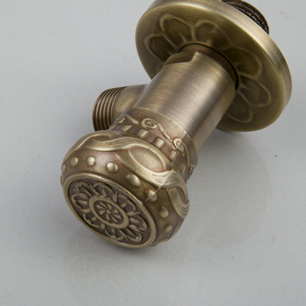 round kitchen/bathroom wall 5671a angle valve copper valve water stop valve antique brass european vintage valve