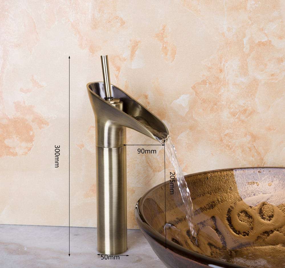 96104-2 luxury construction & real estate antique brass bathroom basin sink vessel single lever brass mixer tap faucet