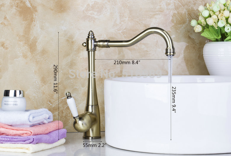 l-8414 new great quality single hole antique bronze bathroom basin sink mixer tap faucet stream basin faucets