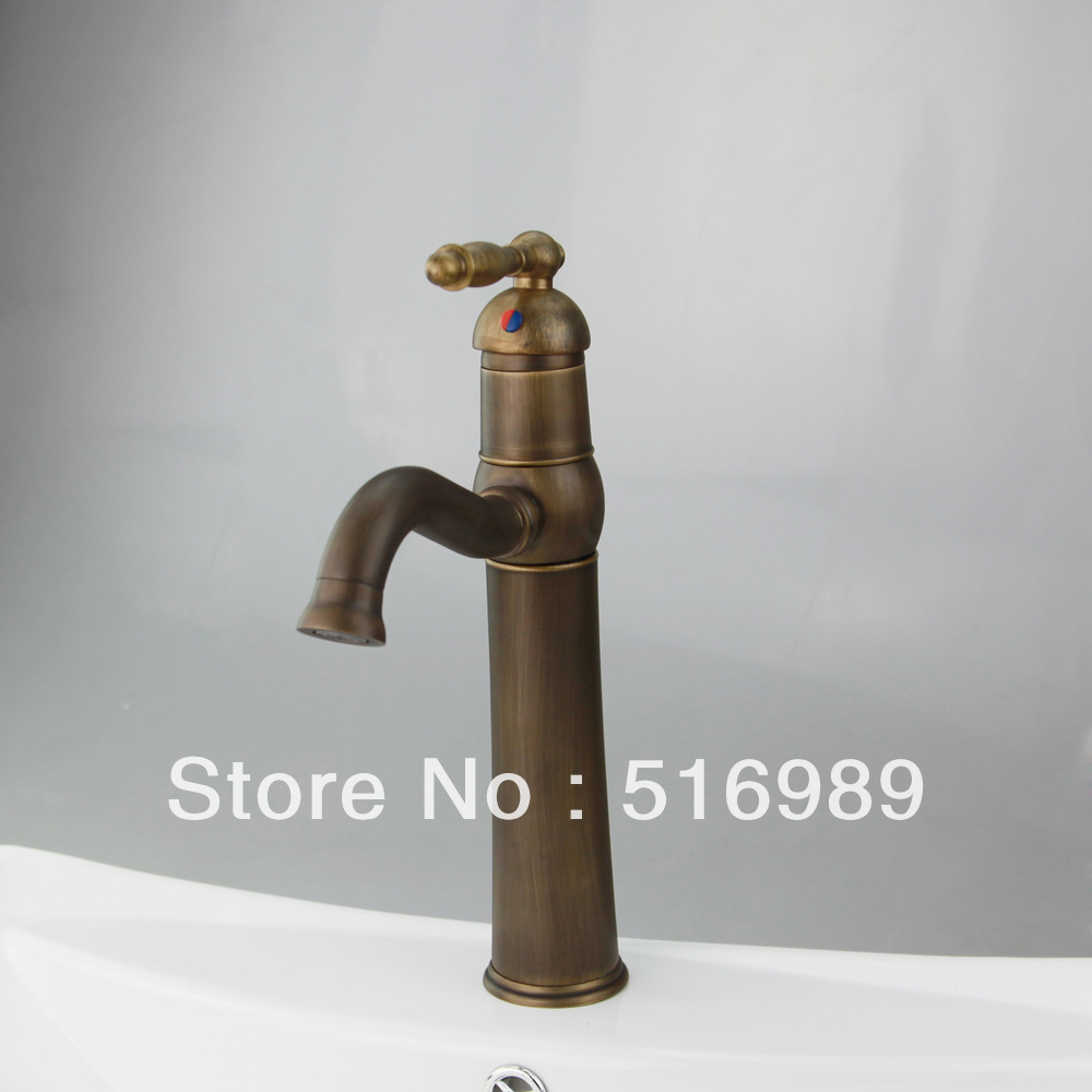 tall new brand antique brass kitchen sink bathroom basin sink mixer tap brass faucet ls 0024