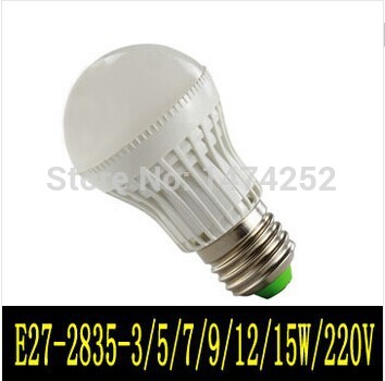 high brightness led bulb lamps e27 2835smd 3w 5w 7w 9w 12w 15w ac220v cold white/warm white zm00656