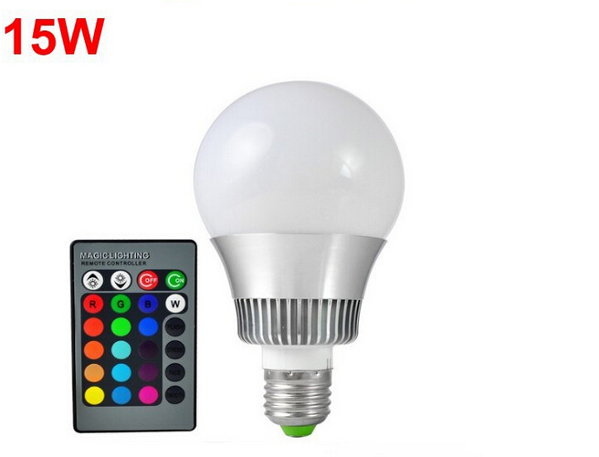 rgb e27 10w/15w ac 220v led bulb lamp with remote control multiple colour led lighting zm00360/zm00361