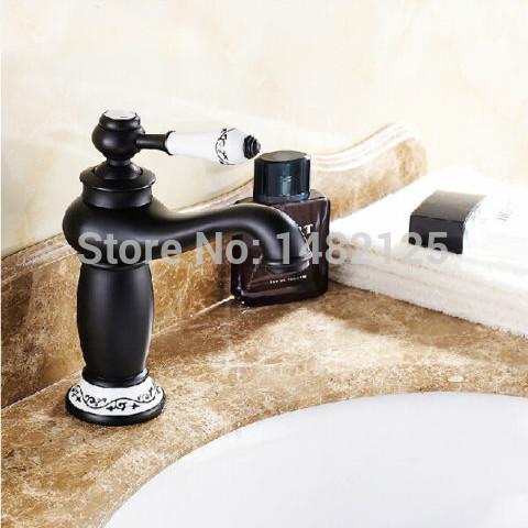 classic brass single hole orb bathroom faucet