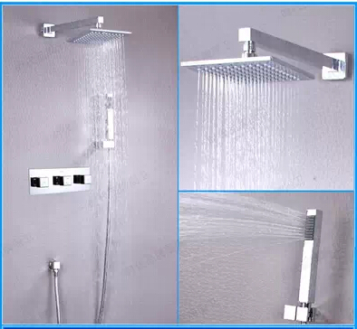 solid brass copper bathroom shower bathe chrome faucet mixer sanitary ware tap triple handles faucetslam