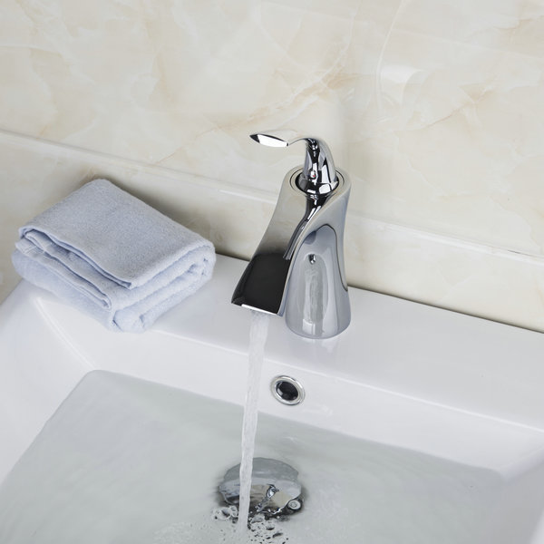 bathroom single handle faucet waterfall soild brass basin faucet. bathroom mixer tap deck mounted basin sink mixer tap dv-9911 - Click Image to Close