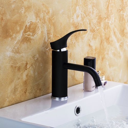 black bathroom chrome /cold mixer water basin kitchen wash basin bath92285-1/1 single handle sink tap mixer faucet - Click Image to Close