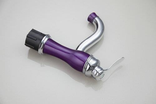 hello purple torneira spray painting&chrome bathroom deck mounted 8455-2 single handle wash basin vessel sink tap mixer faucet