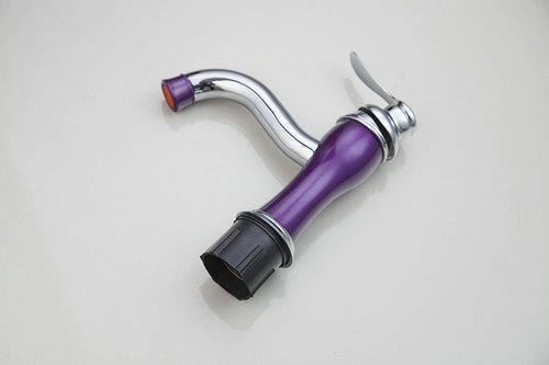 hello purple torneira spray painting&chrome bathroom deck mounted 8455-2 single handle wash basin vessel sink tap mixer faucet