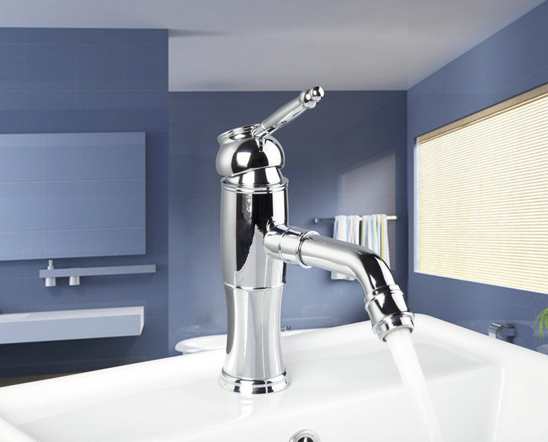 l-9906 good quality deck mounted single hole polished chrome bathroom tap faucet mixer basin faucet