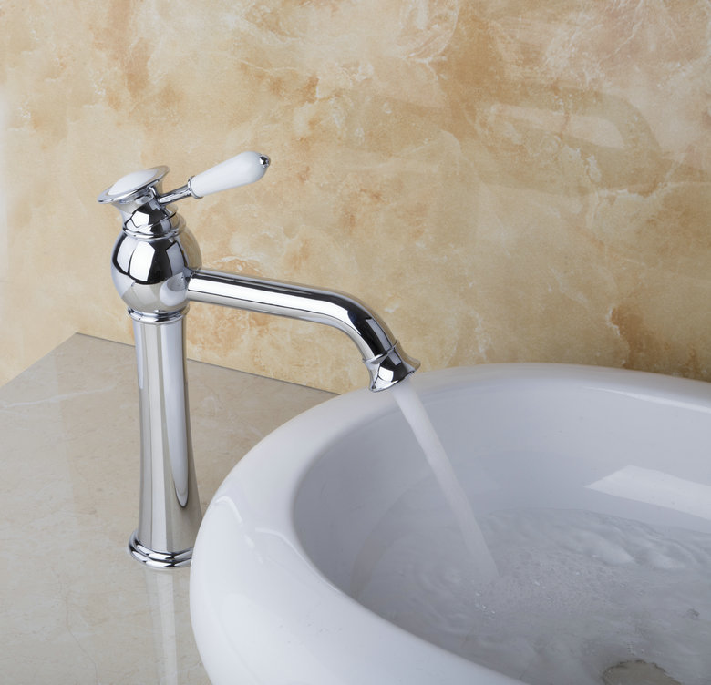 l-9907 unique design good quality single hole polished chrome bathroom tap faucet mixer basin faucet