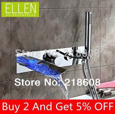 in 24 hours bath mixer color changing wall mount bathtub faucet with hand shower shower el torneira cozinaha
