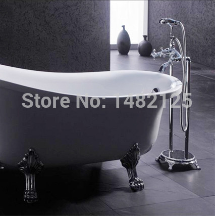 luxury chrome finish standing bathtub faucet torneira