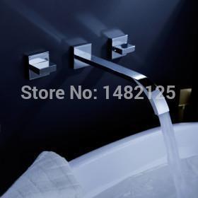 wall concealed split flat tube basin mixer torneira