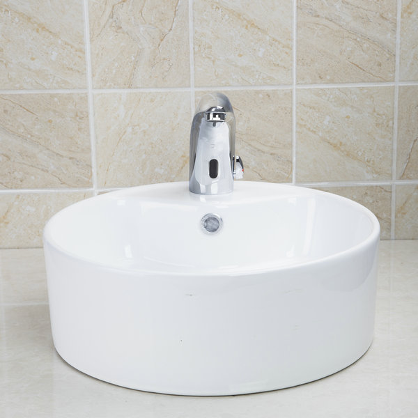 contemporary countertop bowl sinks / vessel basins with pop up drain white ceramic round bathroom sinks td3025