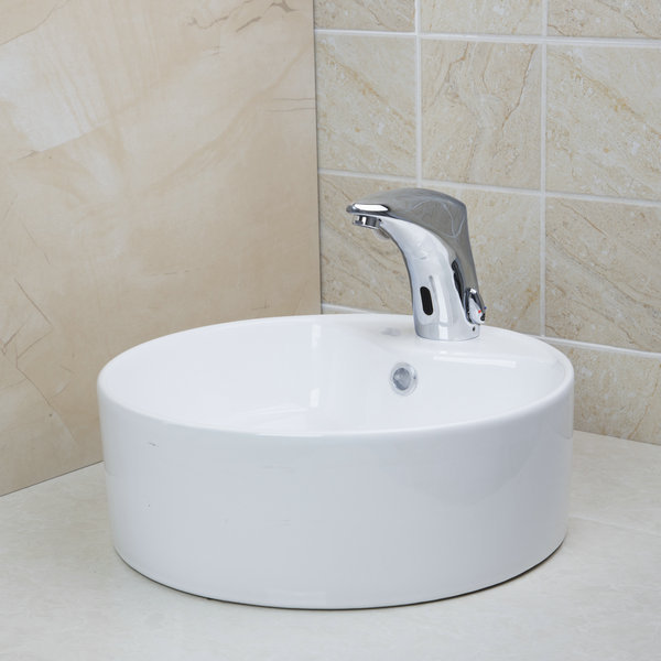 contemporary countertop bowl sinks / vessel basins with pop up drain white ceramic round bathroom sinks td3025