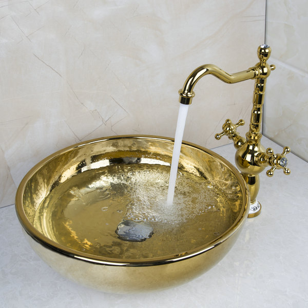 paint bowl sinks / vessel basins with washbasin ceramic basin sink & polished golden faucet tap set 46029836