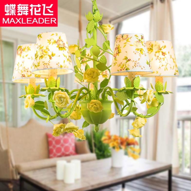 korean garden flowers and roses restaurant lamp chandelier chandelier explosion of fresh green living room lamp 8020
