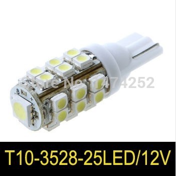 1pcs car lights 5w t10 3528 led 25leds wedge light bulbs dc 12v the width lights small lights cd00200