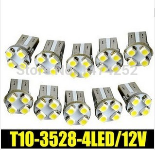 t10 3528 car lights led indicator lights and wide 4leds bulb lamp dc 12v 1.5w cold light 10pcs parking car light source cd00250