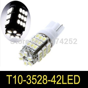 white 3528 smd 42 leds car lights lamp t10 168 194 w5w side wedge led light vehicle lamp auto bulb lighting cd00205