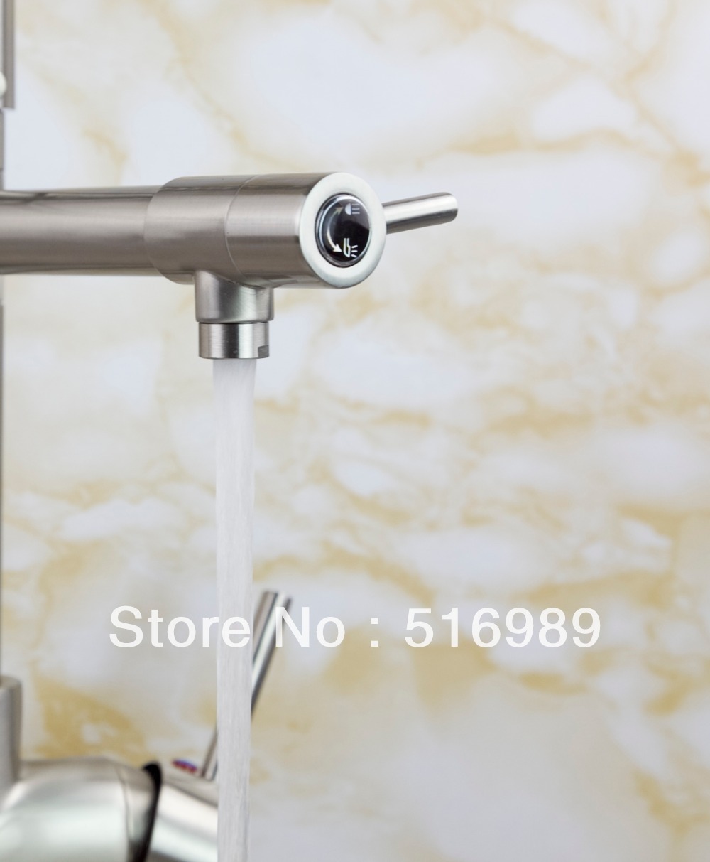 nickel brushed spray swivel mixer tap faucet 4 kitchen basin sink cl08