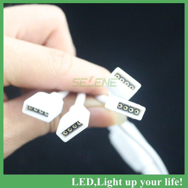 100pcs/lot 4pin led rgb connector 1 to 3 connector for rgb led strips easy connect no need solidering whole