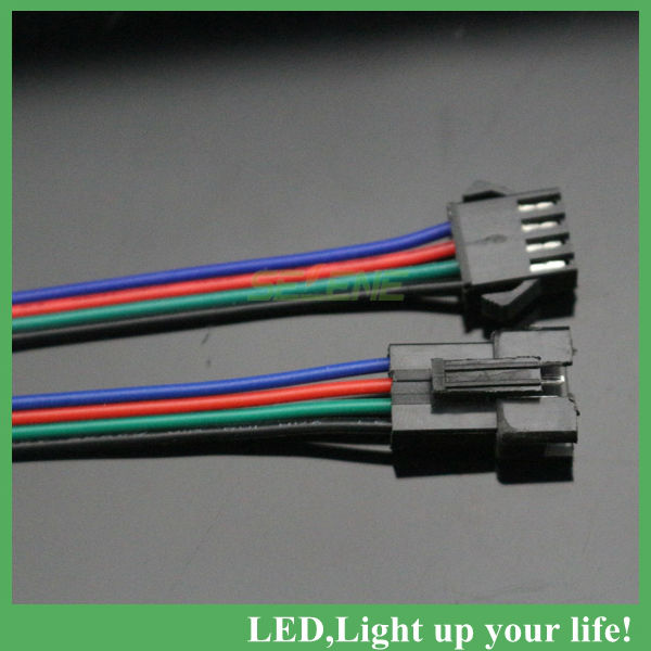 100pcs/lot 4pin sm jst male female connector cable wire ws2801 lpd8806 rgb led strip connector for led strip