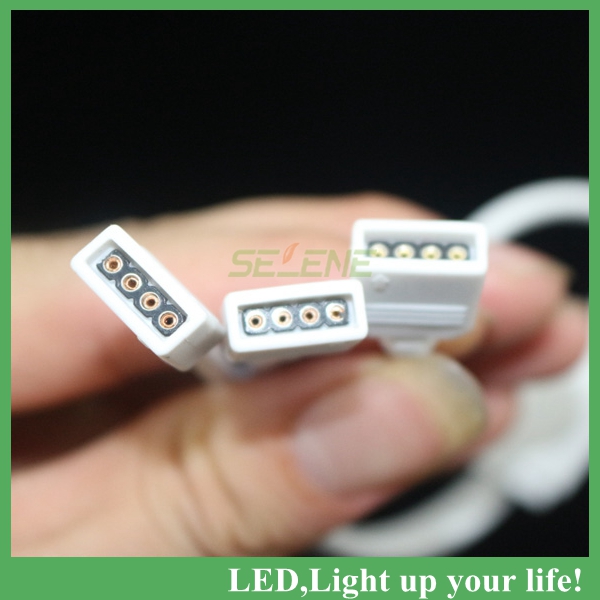! 100pcs rgb led connector 1 to 2 ports led adaptor 4pin connector for 5050 rgb led strip