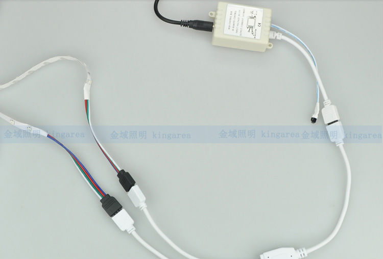 10pcs/lot white 30cm 4 pin led wiring connector 1 to 2 cable for 5050 rgb led extension strip cable