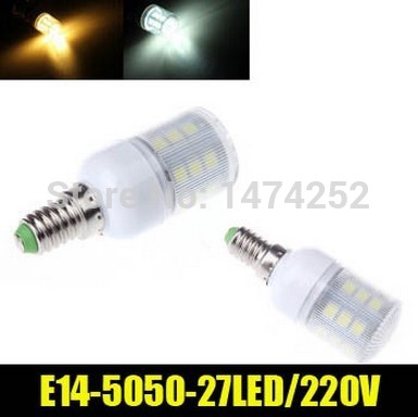 e14 27led 5050 smd 5w 220v led corn light bulb lamp warm white 360 degree led lighting high bright energy saving zm00784