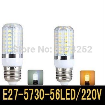 e27 5730 smd chip led light 220v corridors use energy efficient corn bulbs 56leds lamps max 18w lighting 1pcs/lot zm00352