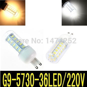 g9 5730 smd chip led light 220v corridors use energy efficient corn bulbs 36leds lamps max 9w lighting 1pcs/lot zm00766/zm00767