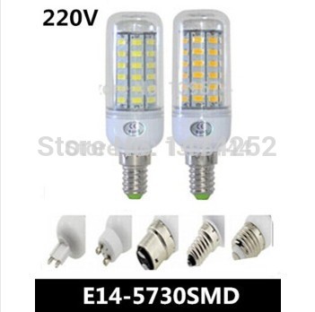 led bulb e14 5730 15w 56smd led lamps led corn light 220v cool white warm white led lights zm00249