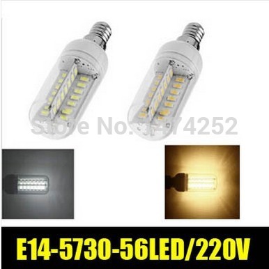 led e14 56led lamp corn light bulb white warm white 15w 5730 smd high power led lighting ultra bright
